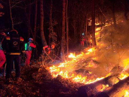 韓國(guó)江原道山火燃燒18個(gè)小時(shí)后被撲滅